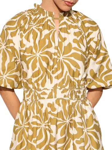 ONLY Women Fit and Flare Yellow Dress