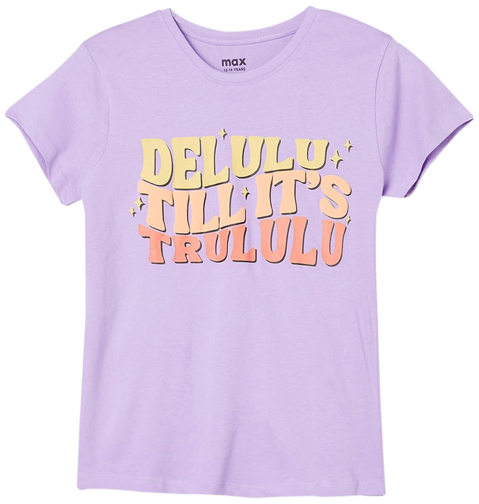 Max Girl's Regular Fit T-Shirt (M24EBT39LILAC_Lilac