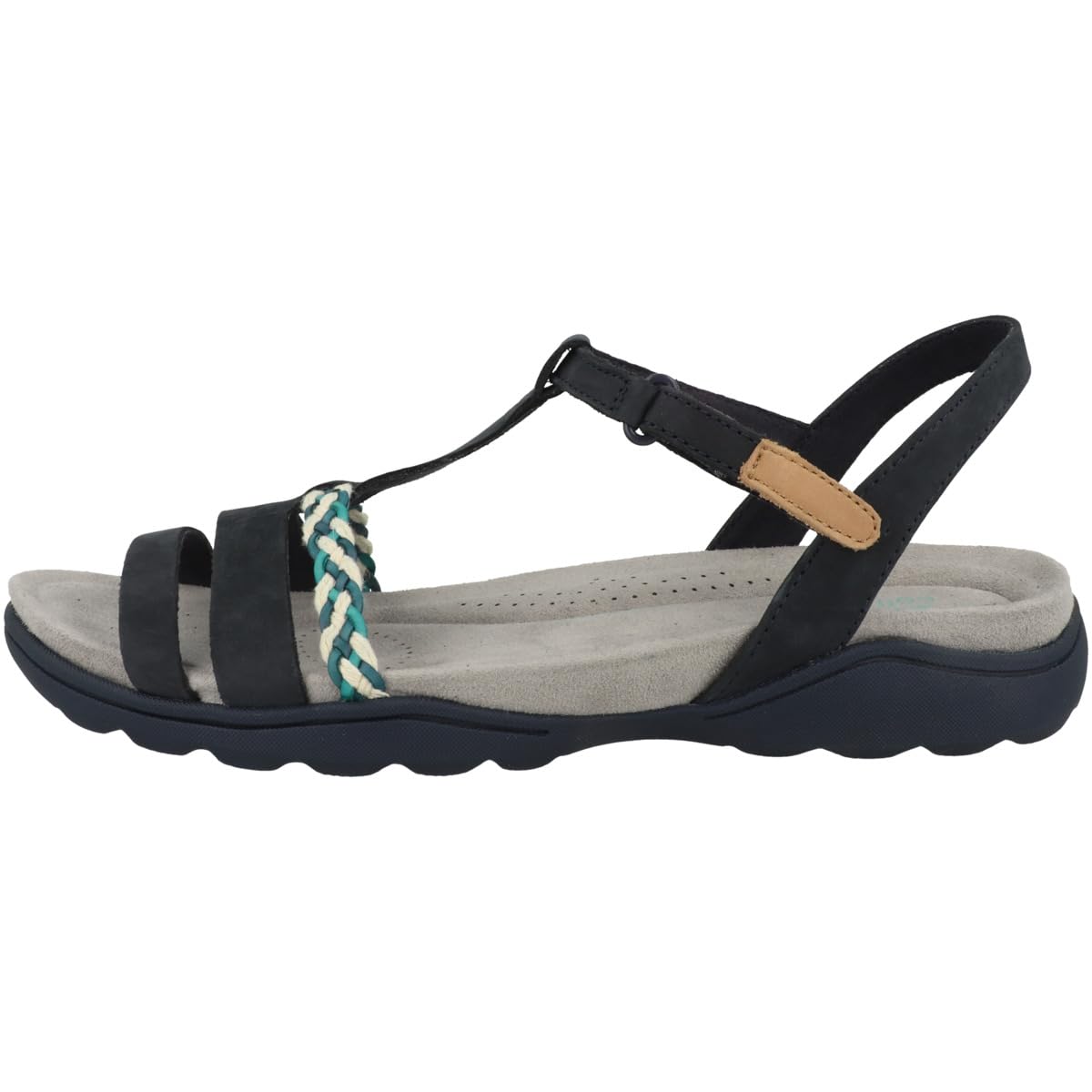 Clarks womens Sandals Navy Nubuck Sandal - 6 UK (261711284)