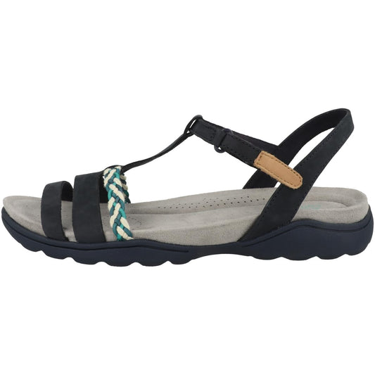 Clarks womens Sandals Navy Nubuck Sandal - 6 UK (261711284)