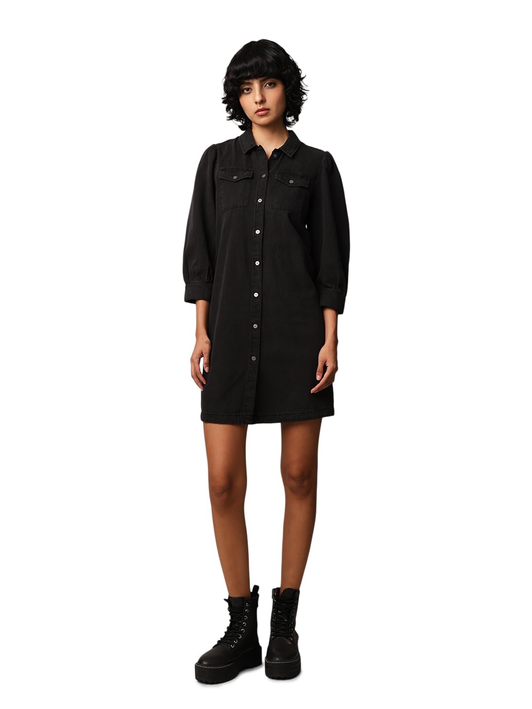 ONLY Women Black Shirt Mini Dress