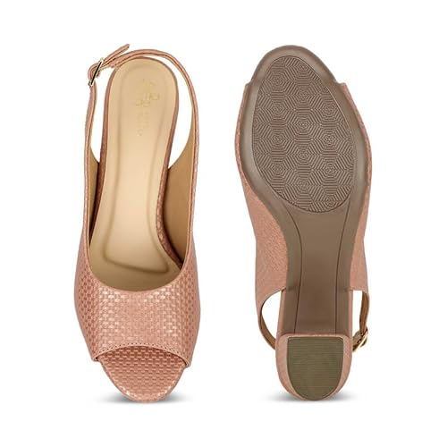 tresmode PEEP Pink Women's Dress Peep-Toe Sandals in Size 7 UK / 40 EU