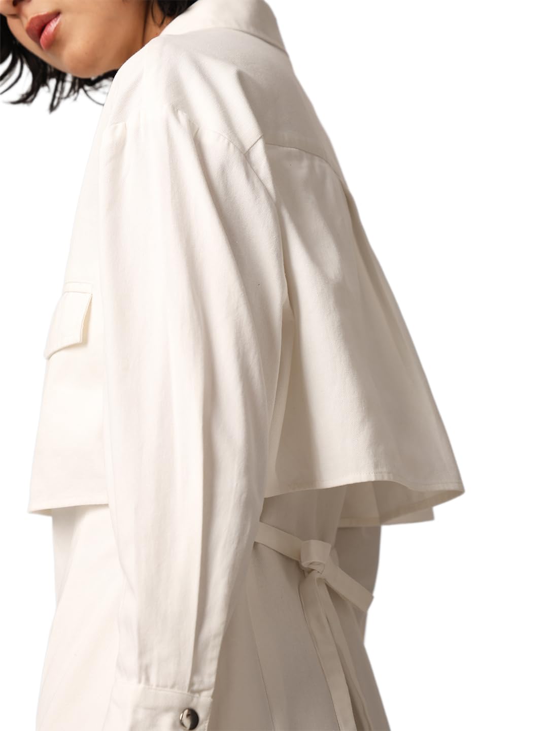 ONLY Women Solid Casual White Shirt Dress