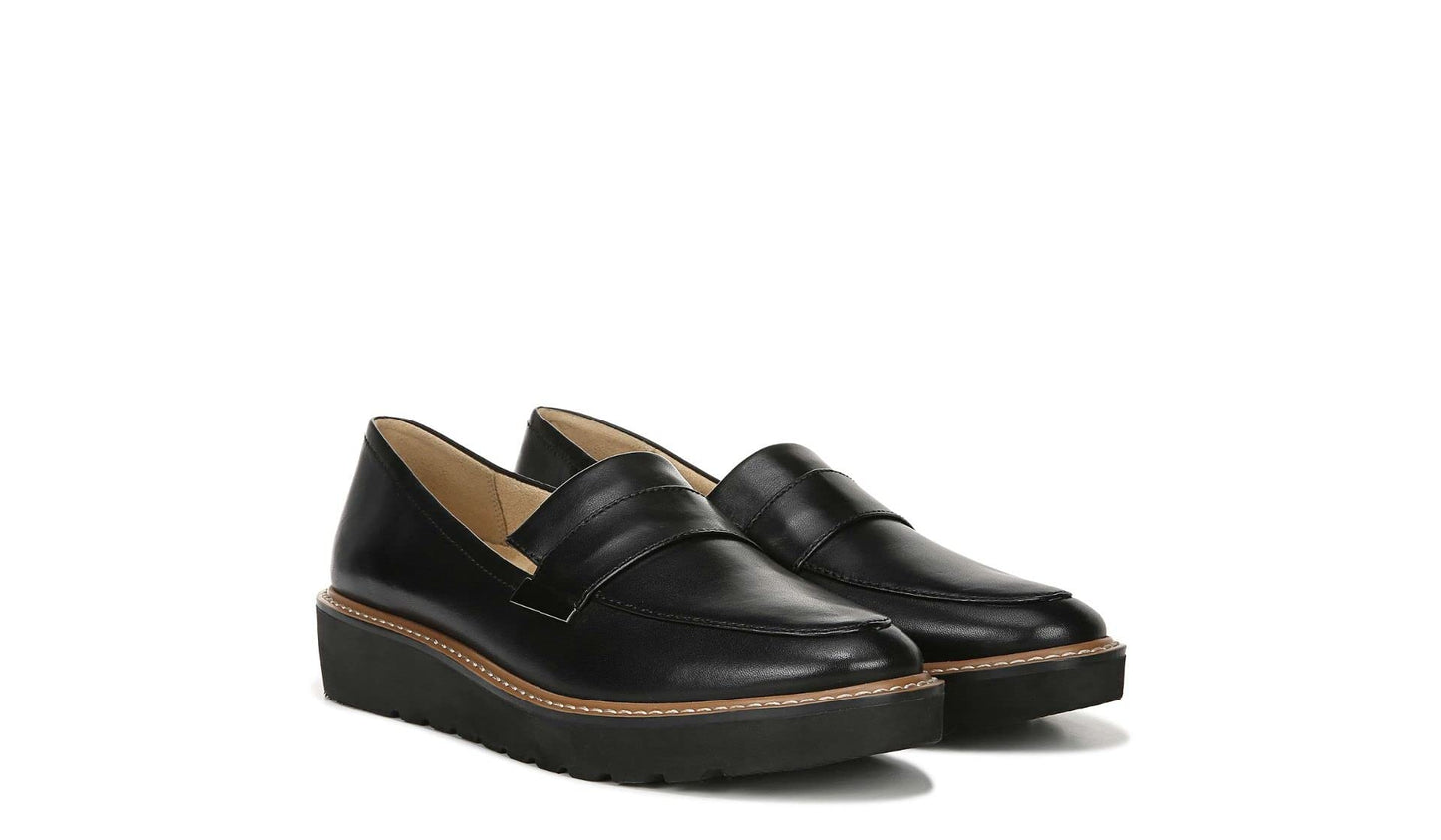 Naturalizer Women's Adiline Slip On/Loafer/Moc, Black Leather 7 M US