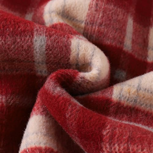 Hopscotch Girls Red Full Sleeves Checkered Hooded Long Coat For Age (18-24 Months)