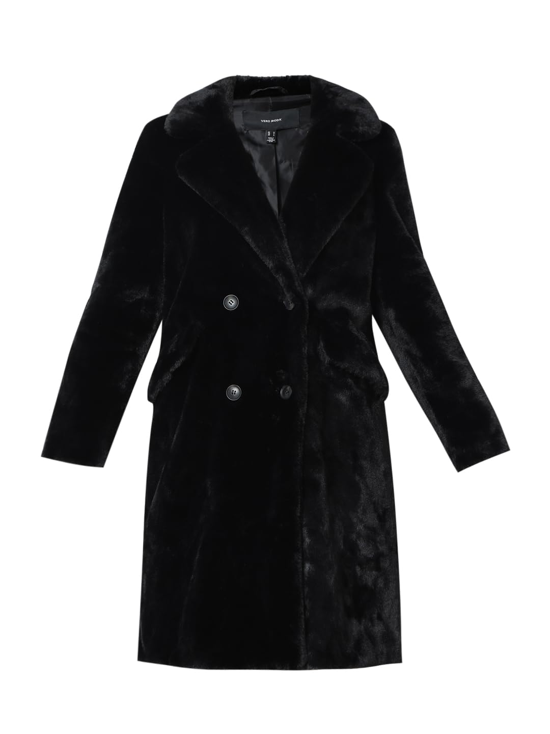 Vero Moda Women's Relaxed Fit Black Coat