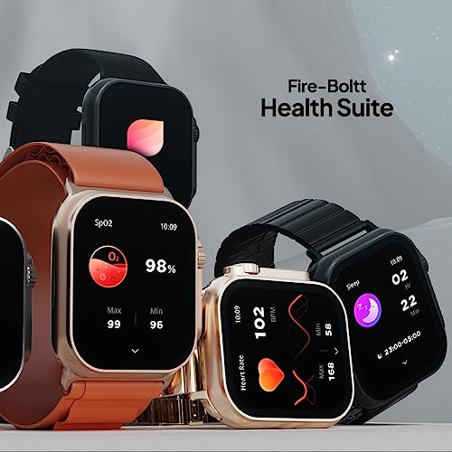 Fire-Boltt Gladiator + 1.96 AMOLED Display Luxury Smartwatch, Rotating Crown, 115+ Sports Modes & Bluetooth Calling, AI Voice Assistant, Gaming
