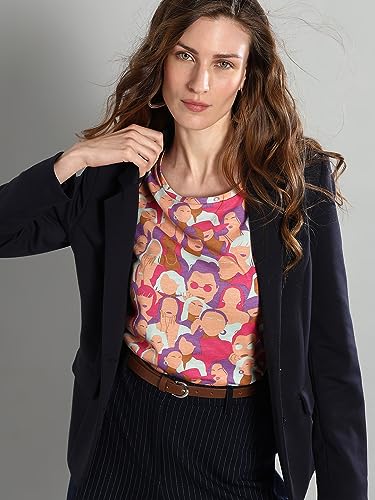 VERO MODA Women Printed Cotton Blend Regular Fit Pink T-Shirt