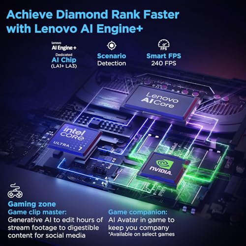 Lenovo Legion Pro 5 2025 Intel Core Ultra 7 255HX | NVIDIA RTX 5070 8GB (32GB RAM/1TB SSD/WQXGA OLED/165Hz/16 (40.6cm)/Windows 11/Office 2024+AI Now/Black/2.4Kg), 83F3009BIN AI Powered Gaming Laptop