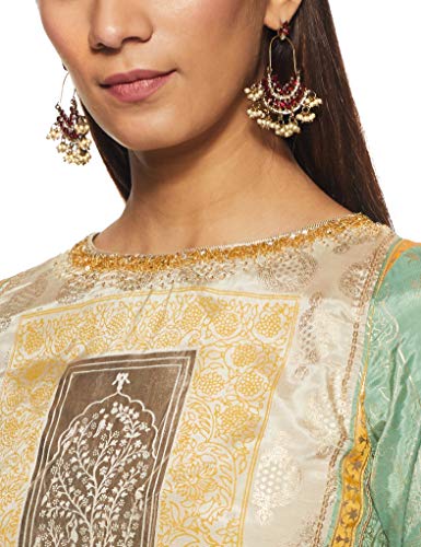 W for Woman Women's Synthetic Kurta (18AUS11653-111405_Green_8)