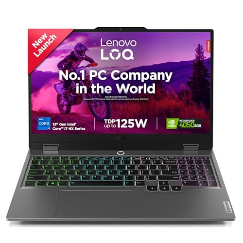 Lenovo LOQ Intel Core i7-13645HX | NVIDIA RTX 4050 6GB (16GB RAM/512GB SSD/144Hz Refresh Rate/15.6" (39.6cm)/Windows 11/Office Home 2024/3 Mon. Game Pass/Grey/2.3Kg), 83DV01FYIN Gaming Laptop