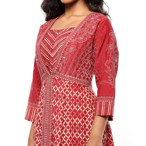 BIBA Women's Modal Kurta Sets (SKDNSHIBO10030AW24RED_Red
