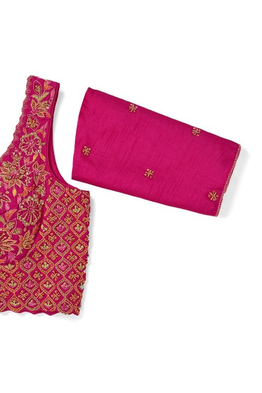 Soch Womens Fuchsia Viscose Blend Ethnic Motifs Ghagra Choli With Beads