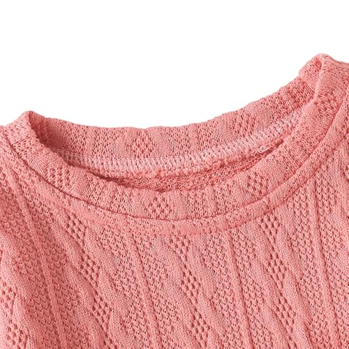 Hopscotch Baby Girls Textured Print Full Sleeves Pink Bodysuits For Ages (18-24 Months)