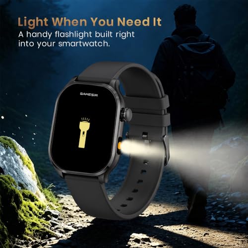 GameSir Sports Edge Smart Watch for Men & Women, 1.88" Full Touch Display, Bluetooth Calling, Fitness Tracking, Message Notifications, Android & iOS Compaatible - (Black)