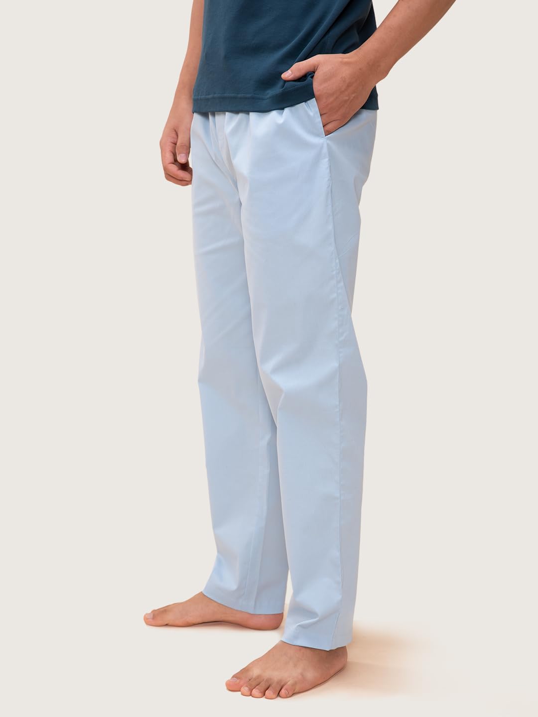 DaMENSCH The Stretch Men's Woven Cotton Tapered Fit Pyjama Pants- Sky is blue- X-Large