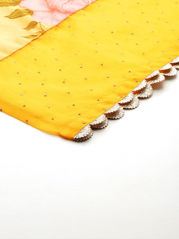 Ahalyaa Women's Polyester Kurta Set (AHKUPZDU-COMBO-1123_Yellow