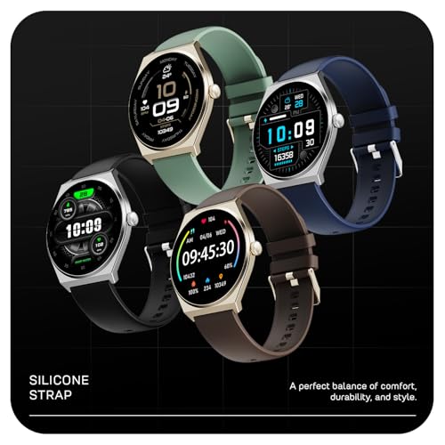 Fire-Boltt Phoenix Nova Smartwatch 1.43” Slim Super AMOLED Display, 466x466 Pixel Always-On Display, Bluetooth Calling, Health Tracker for Men & Women Shadow Black