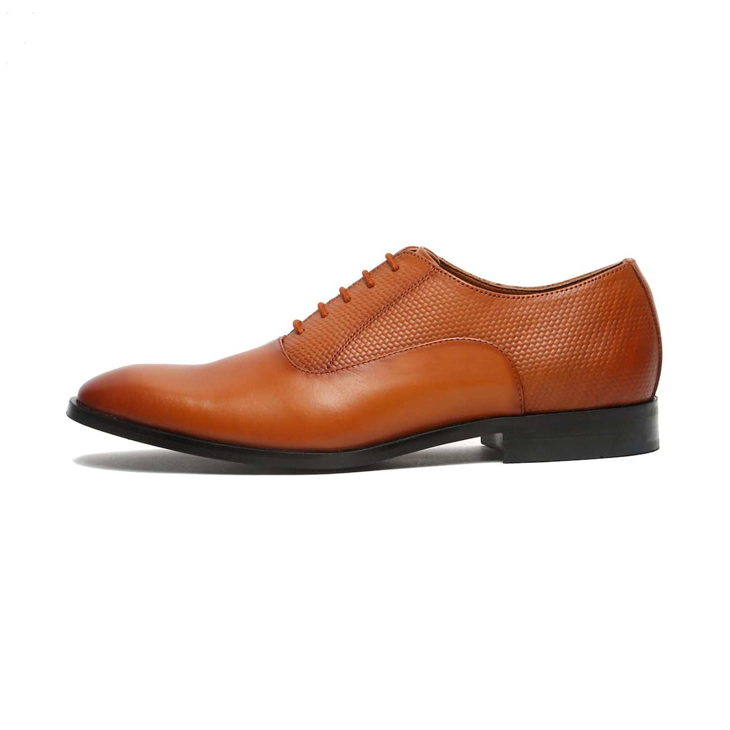 LOUIS STITCH Men's British Tan Derby Formal Shoes Handmade Italian Leather Shoes for Men (EUPLDYTN) (Size- 7 UK)