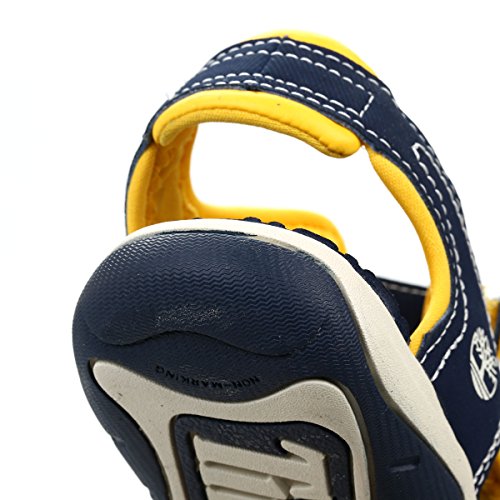 Timberland Adventure Seeker Two-Strap Sandal (Little Kid),Navy/Yellow,2 M US Little Kid