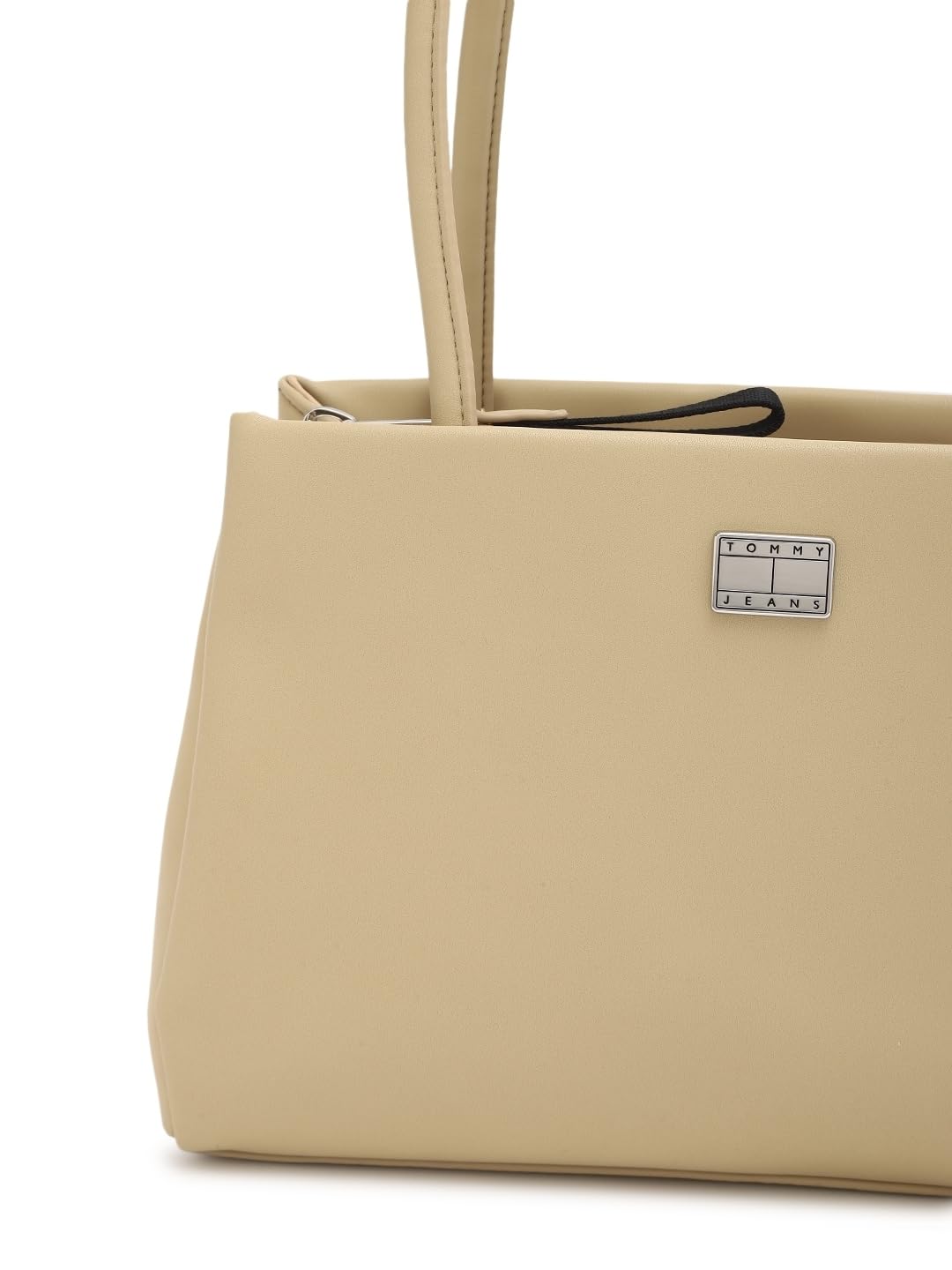Tommy Hilfiger Solid Beige Pu Shoulder Bags