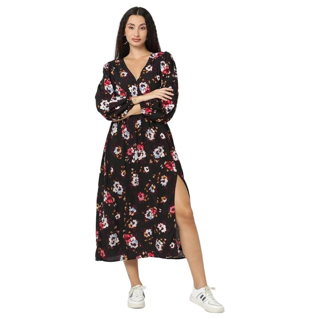 GAP Women's Rayon Classic Midi Casual Dress