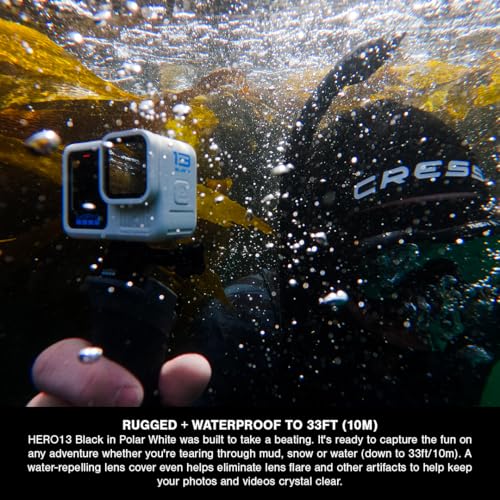 GoPro HERO13 Black in Polar White Limited Edition - Waterproof Action Camera with 5.3K60 Video, 27MP Photo + Compatability with HB-Series Lenses(1-Yr International+1-Yr India Warranty)