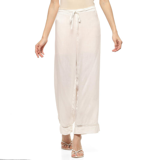 BIBA Women Solid Regular Mid Rise Mix and Match Pants (Boho STORY20143_Off White_L)