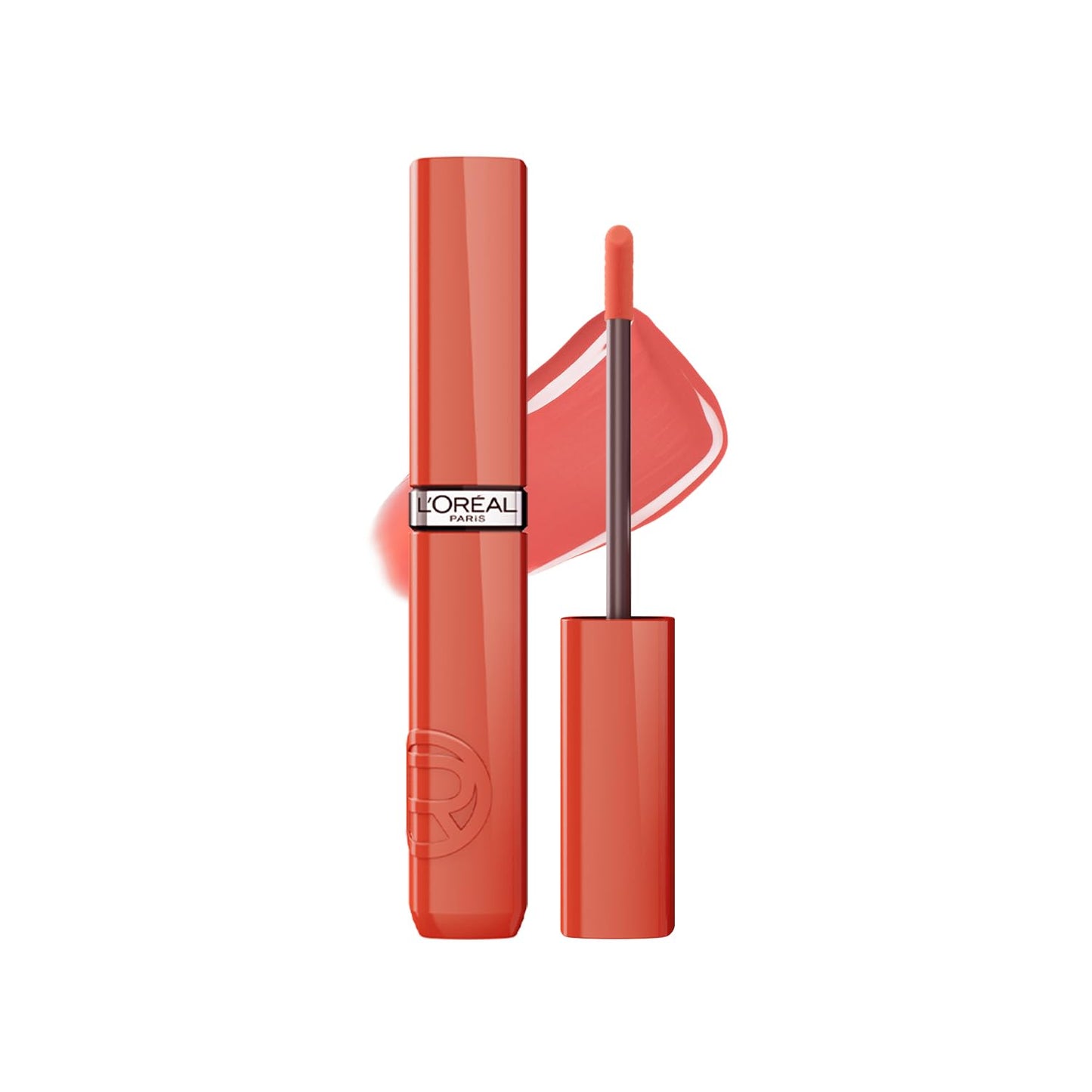 L'Oréal Paris Infallible Laque Resistance Lacquer-Like Shine Finish. 16H longwear lacquer lipstick. High-impact color, zero transfer - 225 Rouge Confidence, 4ml