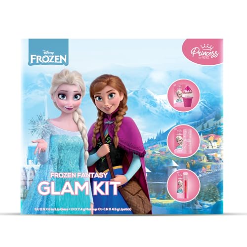 Princess by RENEE Disney Frozen Fantasy Glam                      Kit | Skin Friendly Makeup Combo For Preteens | Includes Elsa Unicorn Makeup Kit, Icecream Lip Gloss & Candy 3-in-1 Tinted Lipstick