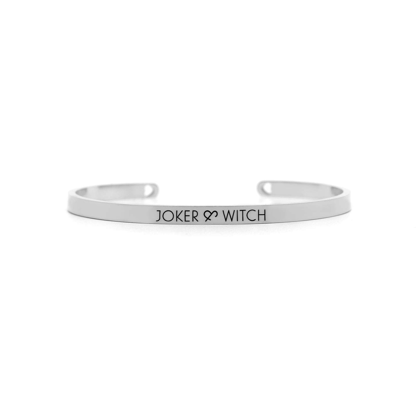 Joker & Witch Synthetic Coeur White And Silver Analog Watch Bracelet Set For Women, Band_Black