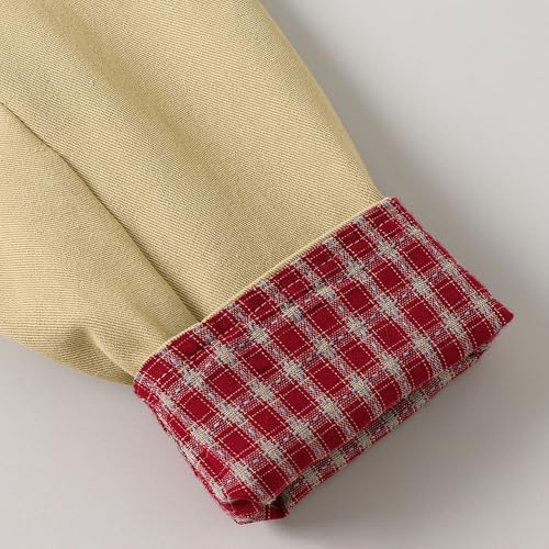 Hopscotch Girls Full Sleeves Beige Gingham Long Coat For Ages(7-8 Years)