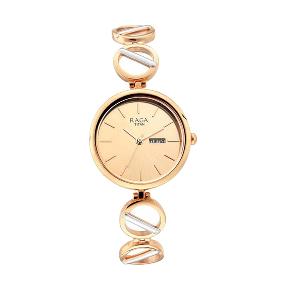 Titan Raga Viva Rose Gold Dial Women Analog Watch with Metal Strap-NS2644KM02/NT2644KM02