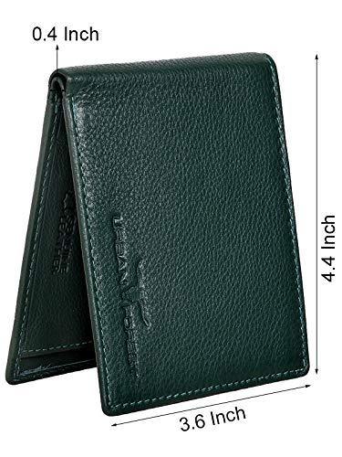 URBAN FOREST Stan Green Minimalist Leather Wallet for Men…