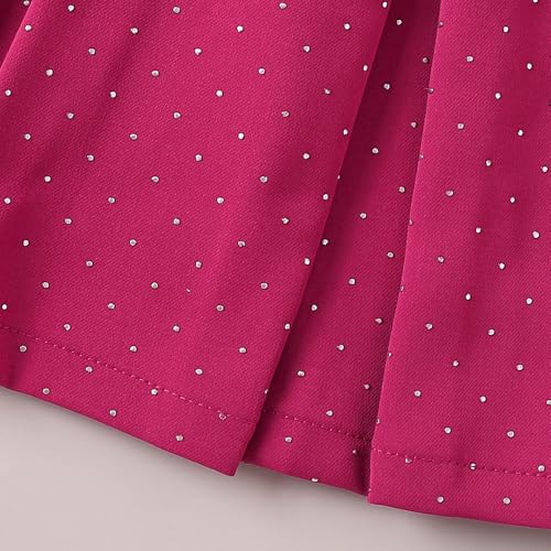 Hopscotch Girls Full Sleeves Pink 2-Pc Textured Fabric Collared Jacket & Skirt For Ages (4-5 Years)