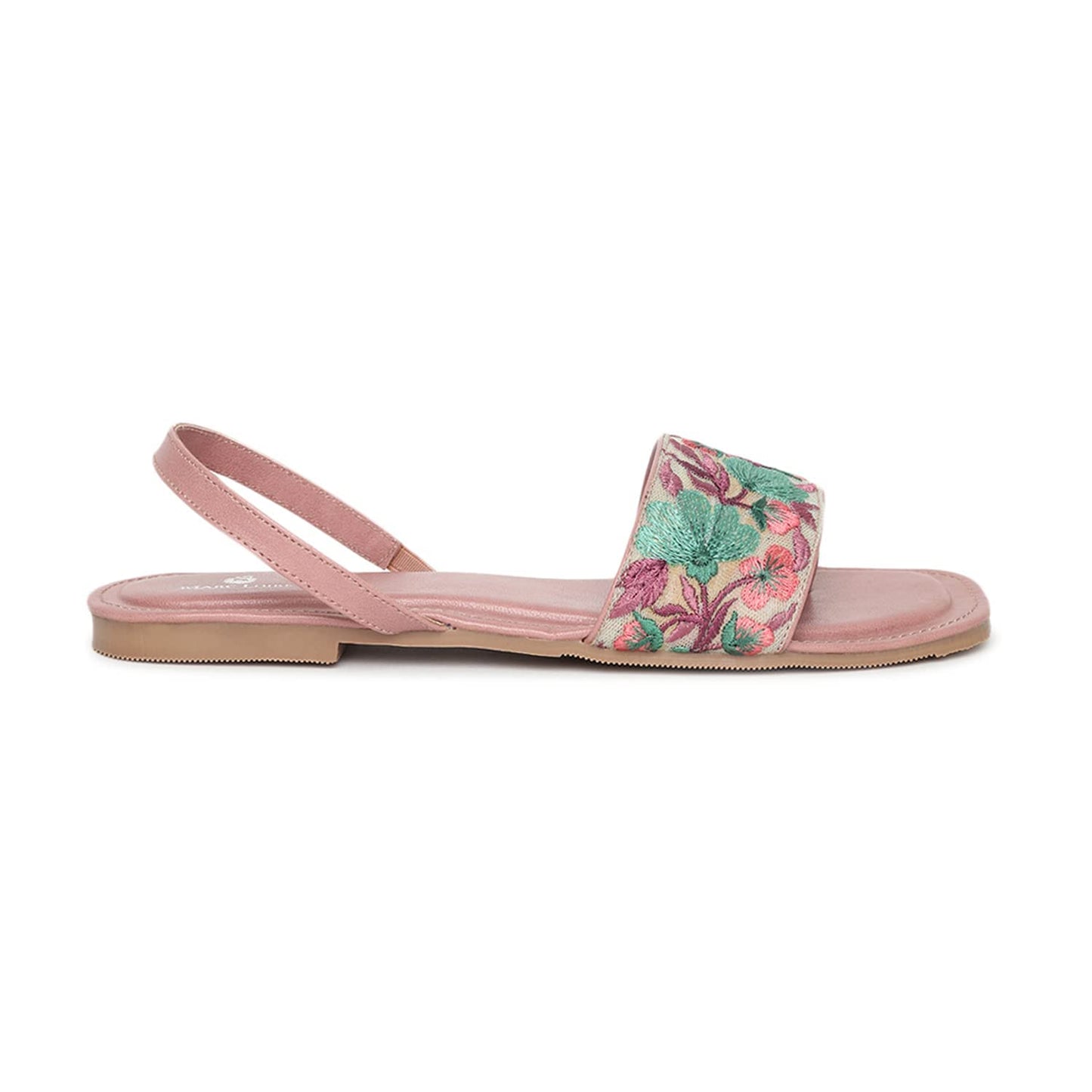 Marc Loire Women's Strawberry Open Toe Ethnic Slip-On Embellished Flat Sandals, 4 UK