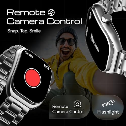 Boult Newly Launched Trail Pro Smartwatch 2.01'' 3D Curved Screen+AMOLED, BT Calling 5.3, 600 Nits Brightness, IP68, 250+ Watchfaces, 120+ Sports Modes, AI Voice Assistant, SpO2 Tracking (Chrome)