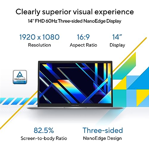 ASUS Vivobook 14, Intel Core i3 13th Gen 1315U, 8GB RAM, 512GB SSD, FHD 14", Windows 11, Office Home 2024, Cool Silver, 1.40kg, X1404VA-NK761WS, Intel UHD, M365 Basic (1Year)*, Backlit Keyboard Laptop