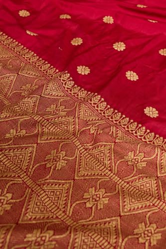 Taneira Women Light Red Assam Woven Pure Eri Saree With Unstitched Blouse Piece (SAPH01AC0019-Light Red)