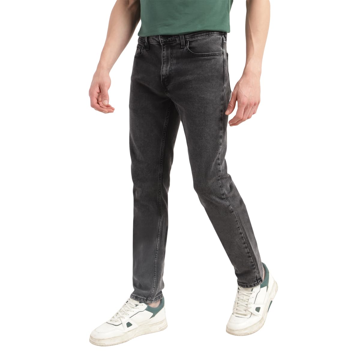 Levi's Men's 511 Slim Fit Mid-Rise Light Fade Stretchable Jeans Black Grey