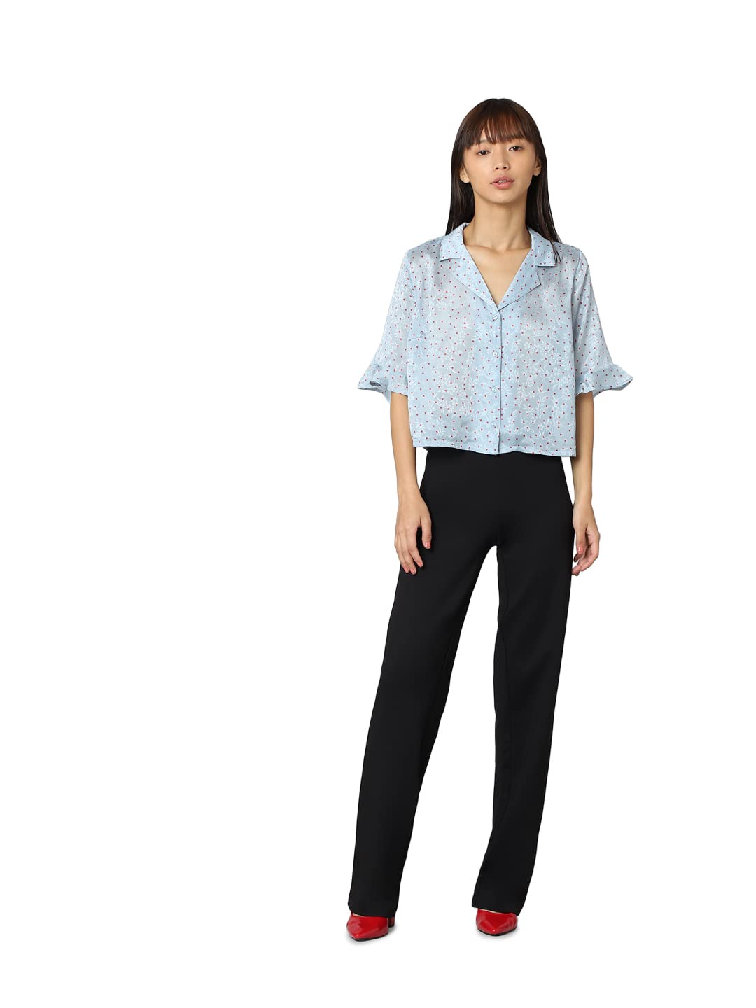 ONLY Women's Polyester Solid Regular Shirt