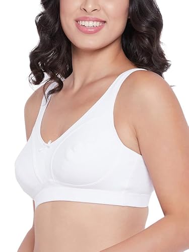 Clovia Women's Cotton Non-Padded Non-Wired Full-Figure Bra_BR2336T18_White_34D