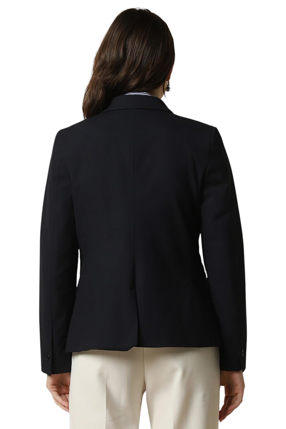 Allen Solly Women's A-Line Single Breasted Coat (AHBZCRGFR92716_Blue_XS)