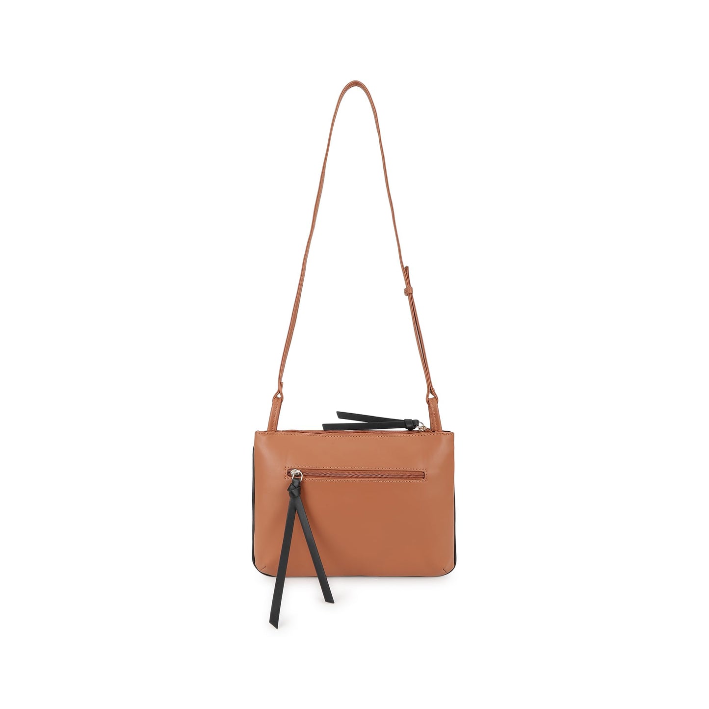 Fastrack Solid PU Structured Sling Bag for Women with Bow Detail | Metal Zipper | Slings for Casual Carry | Ladies Purse Handbag | Trendy Slings for Women