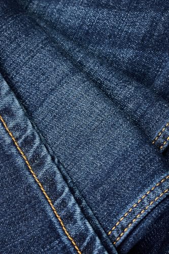 SNITCH Men Dark Blue Casual Jeans | Straight Fit Mid Rise Washed Design | Durable Cotton Blend & Smooth Denim Fabric for Everyday Comfort & Style