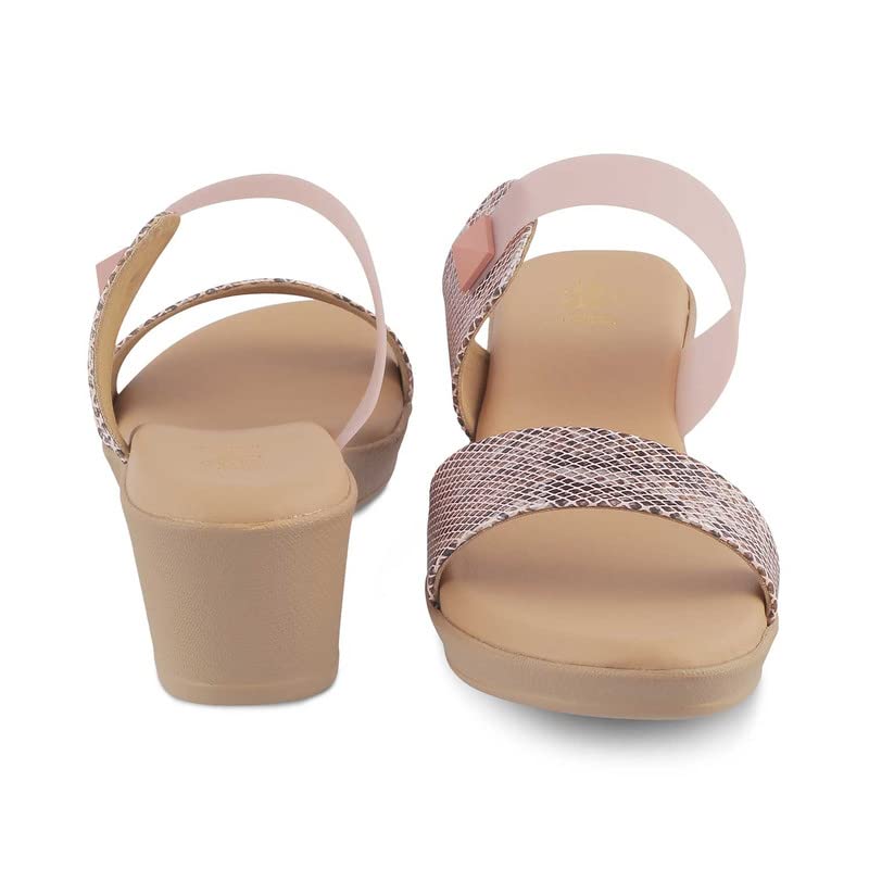 tresmode 239-CHIOS PINK WOMEN DRESS WEDGE SANDALS EU/38 UK/5