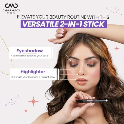 Charmacy Milano Zodiac Eyeshadow Stick - #903 Pisces, Dual-Ended, Highly Pigmented & Duochrome Eyeshadow, Enriched with Cacao Seed Butter, 1.8 Gms
