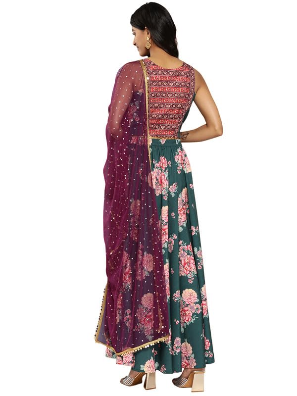 Ahalyaa Printed Sequinned Ready to Wear Lehenga & Blouse With Dupatta