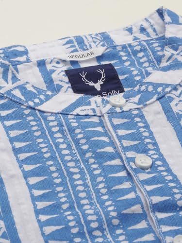 Boys Blue Print Casual Shirt