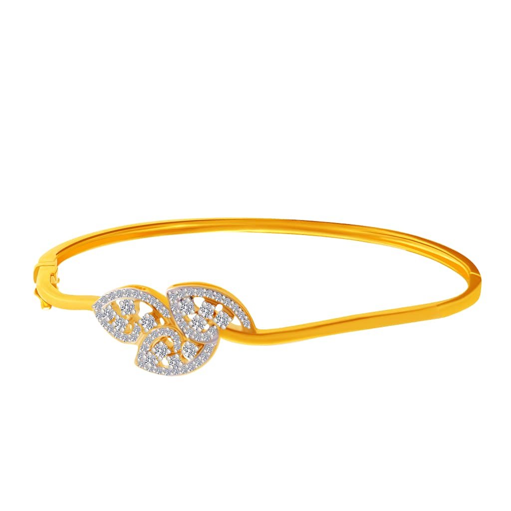 P.C. Chandra Jewellers 18Kt Yellow Gold And Diamond Bangle For Women